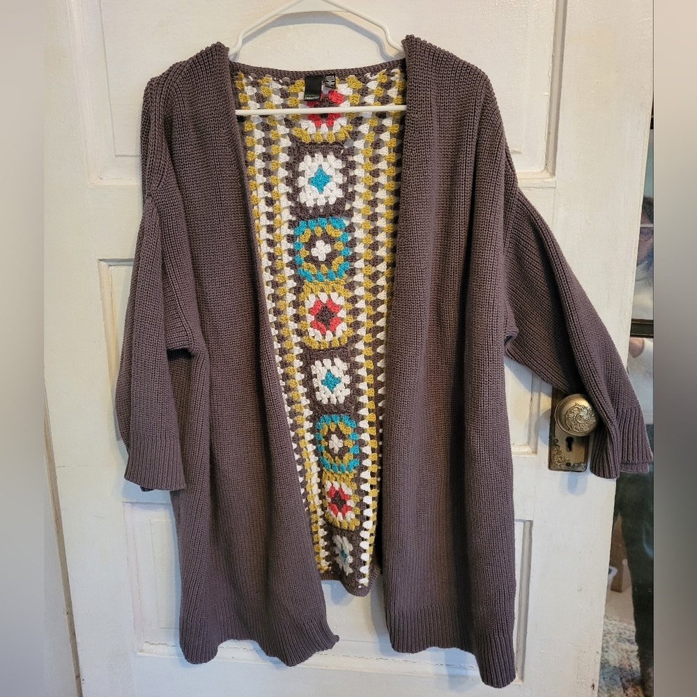 Shannon Passero Granny Square Cardigan Like New! Sz Large